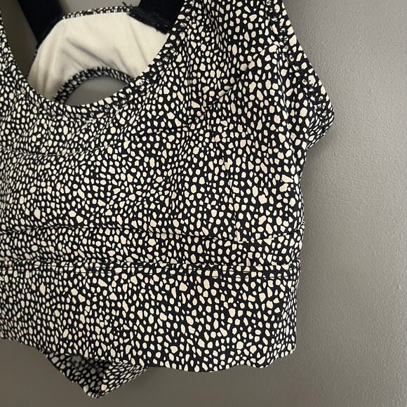 Varley Edris Sports Bra Mixed Pebble Size XS Black Cream Dot Print Cute Chic Gym - Picture 9 of 16